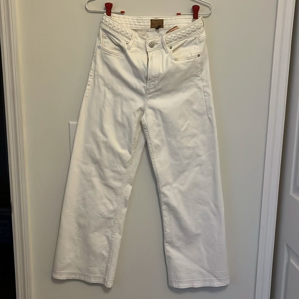 White Jeand Driftwood Charlee Wide Leg Crop Denim Size 25 Women’s